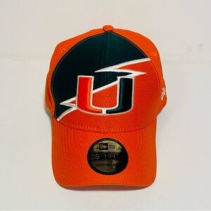 Miami Hurricanes New Era 2-Tone Neo 39THIRTY Fitted Cap with Logo Size M/L NWT